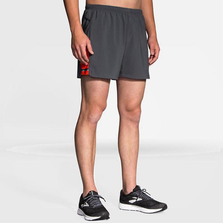 Brooks Men's Sherpa 5 Running Shorts Singapore - Grey (43061-RUFK)